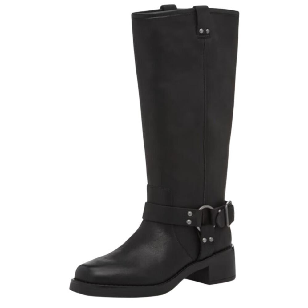 Crown Vintage Womens Reny Knee High Boots Size 7 M Black Leather NWOB
